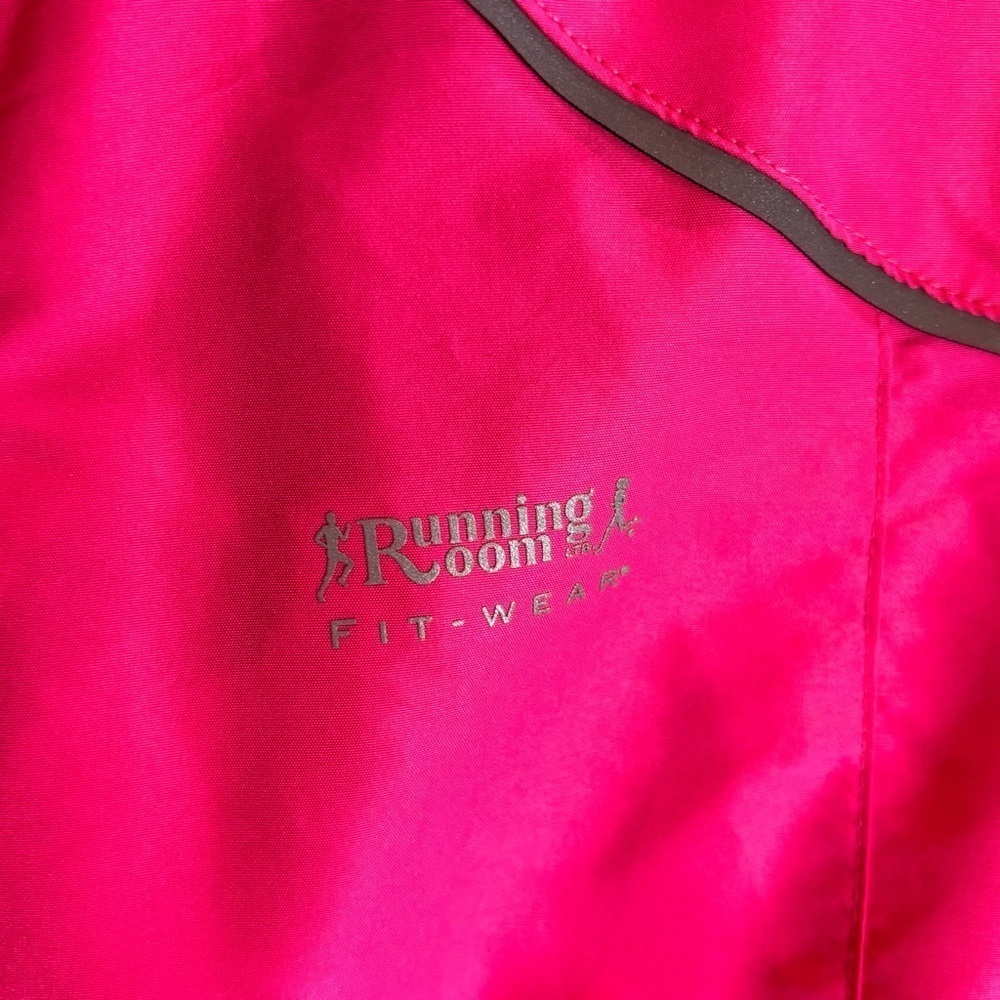 THE RUNNING ROOM Sz XL Pink Grey Reflective Stripes Dots Biking Workout Jacket - Picture 2 of 11